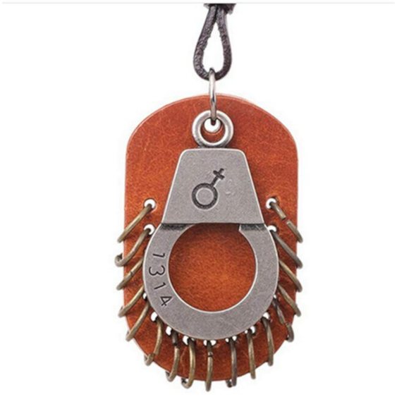 Hand Made Handcuffed Pendant Necklace J464-HC - Picture 4 of 4